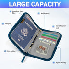 Passport Holder for Travel, Women Rfid Blocking Passport Wallet, Travel Essentials Premium Wallets, Waterproof Passport Holders Bag for Men Traveling, Travel Document Organizer Credit Cards Case