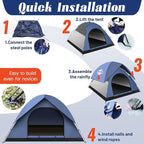Tents for Camping 2-3 Person Tent – Camping Tent with Rainfly Waterproof 2500MM, Easy Setup in 5 Mins, Ourtdoor Dome Tents Lightweight Backpacking Tent for Couples, Small Families, Festivals, Backyard