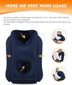 Sunany Travel Pillow, Inflatable Neck Pillow Used for Airplanes/Cars/Buses/Trains/Office Napping with Eye Mask/Earplugs (Blue)