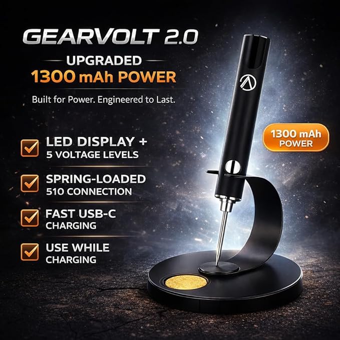Next-Gen Battery – Updated Design 2026, 1300 mAh, USB-C Fast Charging, LED Display, 5 Voltage Modes – Precision Performance for Every Task – (MINION)
