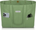 HOMESPON Large Canvas Tote Bag for Women Everything Bag with Pockets and Laptop Sleeve