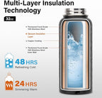 DYSANKY Insulated Water Bottle | Thickened Stainless Steel Vacuum Metal | Portable Sports Water Jug for Gym and Hiking with Straw, Carrier Bag, Handle Strap | BPA-Free 32 oz