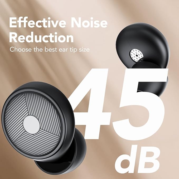 Ear Plugs for Sleeping Noise Cancelling -45dB, Soft and Reusable Silicone Hearing Protection Earplugs with 8 Eartips and Carrying Case, for Sleeping, Concert, Working, Studying, Traveling
