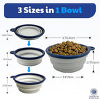 American Kennel Club 2-Pack Collapsible Travel Bowls for Dogs – Blue/Gray, Portable Food & Water Bowls