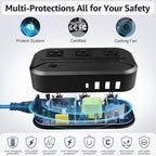 Voltage Converter US to Europe 2300W Power Converter 220v to 110v, Travel Converter with 3 USB+1 Type-C+3 AC Outlets European Travel Plug Adapter for EU/UK//Italy/Asia/India/South Africa/Australia