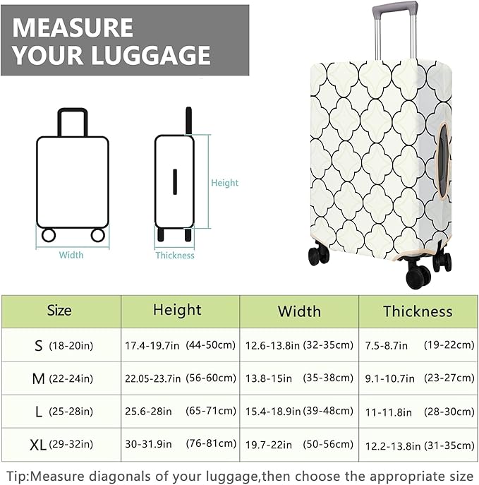 Travel Luggage Cover Suitcase Protector Fits 18-32 Inch Wheel Covers PatternedTravel Related Items Flower Luggage Protector Elastic XL