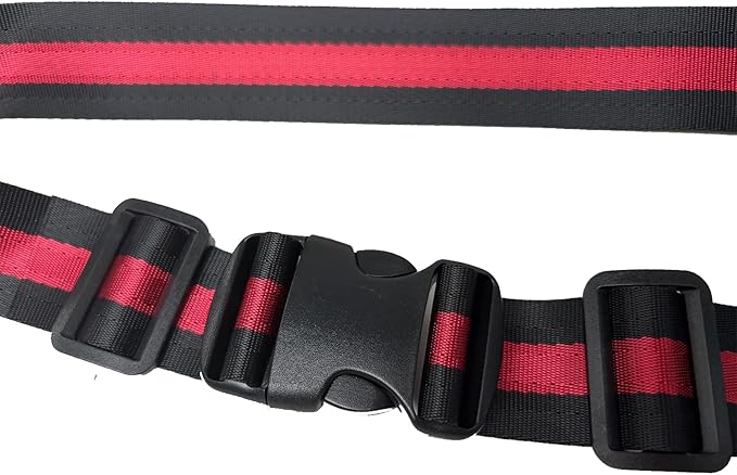 MAGARROW 1.5" Utility Luggage Straps with Buckle Adjustable, 4-Pack (RED/Black, 1.5 in x 3.2 ft)