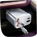 LISEN Retractable Car Charger for iPhone, for iPhone 17 Pro Max 16 15 14 13 12 Plus Mini, Cute 4 in 1 Retractable USB C Car Charger Fast Chareg for Women Men, 84W Fast Charging Car Accessorie