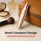 VG VOGCREST Eyebrow & Facial Trimmer: 2 in1 Rechargeable Facial Hair Removal & Eyebrow Shaver - Body Razor with Built-in LED Light (Rose Gold)