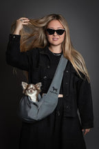 Noah & Paw Dog Sling Carrier for Small Dogs 3-10lb, Dog Sling for Small Dogs and Cats, Dog Carrier with Adjustable Padded Strap, Premium Twill, Lined with Fur, Double Safety Feature, Machine Washable