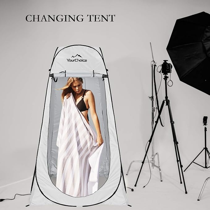 Your Choice Pop Up Privacy Tent, 3.9x3.9x6.2FT Portable Shower Tent for Camping, Waterproof Outdoor Changing Room with Carry Bag for Beach Hiking RV Fishing | Portable, for Camping, Beach, Hiking, with Carry Bag, Quick Setup
