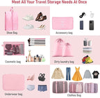 Packing Cubes for Travel - 10 Set Luggage Organizer Bags for Family, Mesh Breathable Travel Packing Cubes for Suitcases Durable Essentials Bags Set