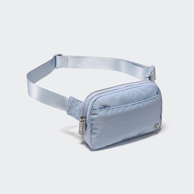 Pander Everywhere Belt Bag for Women, 5 Zipper Pockets Nylon Crossbody Fanny Pack Purse (Windmill Blue).