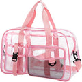 Abbylike Clear Bag Large Heavy Duty Tote for Stadium Events 20" Duffle Transparent Gym Bag for Sport Event Travel Makeup Work