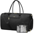 Women Weekender Travel Duffle Bag: Travel Duffel Overnight Bags with Shoe Compartment Large Carry on Tote with Toiletry Bag Weekend Traveling Yoga Gym Hospital Bag for Women with Wet Pocket Black