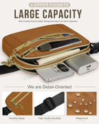 Capolo Fanny Packs for Women Fashion Waist Packs Bag with Adjustable Strap and 4 Zipper Pockets Waterproof Everywhere Crossbody Belt Bag for Workout Running Travelling(Brown, Large)