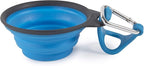 Dexas Pets Collapsible Travel Pet Cup with Bottle Holder and Carabiner, Pro Blue