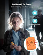 TECKNET Rechargeable Personal Safety Alarm for Women, 130dB Self Defense Keychain Alarm with SOS Strobe Light, Low Battery Notice, Loud Siren Safety Keychain for Girls Kids Elderly - Orange