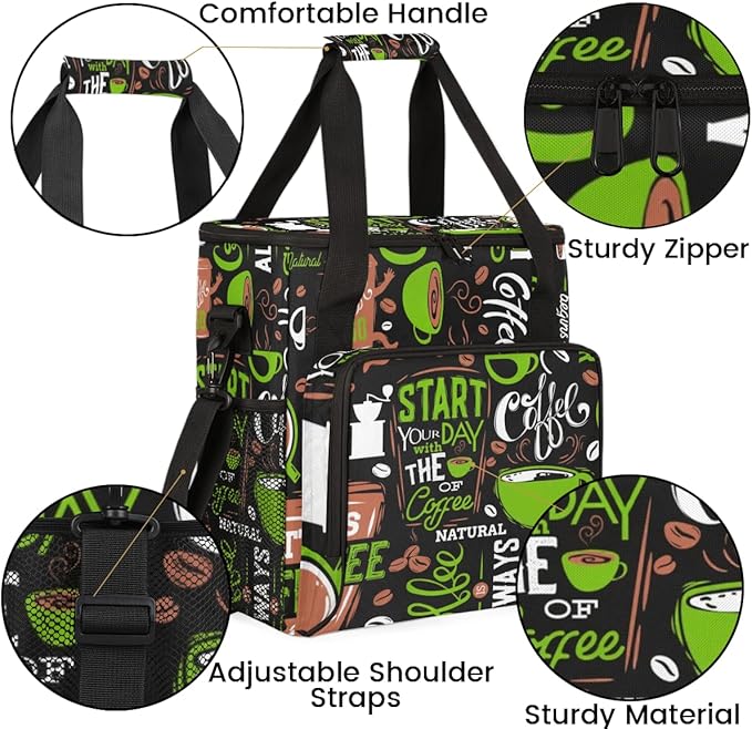 Coffee Maker Carring Bag Travel Storage Tote Bag Compatible with K-Mini or K-Mini Plus Portable Single Serve Coffee Brewer Case with Pockets for K-cup Pods(Bag Only)