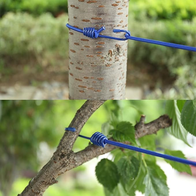 Portable Travel Clothesline, Adjustable Elastic Travel Camping Retractable Clothesline with 12pcs Clips for Outdoor and Indoor Use (Blue)