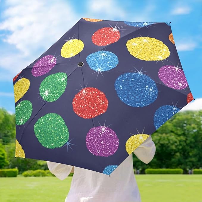 Cowboy Boots Pattern Umbrellas for Rain Windproof Small Folding Compact Mini Travel Umbrella for Purse Lightweight Portable Pocket for Women