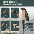 GPTCAMP Walking Sticks,Trekking Poles Collapsible Hiking Poles,Lightweight Folding Travel Walking Pole for Men Women,2pc Adjustable Hiking Stick with EVA Foam Grips for Backpacking