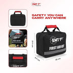 EMT 1st 403 Pcs Emergency Responder First Aid Kit with 38 Unique Items & Cotton Swabs Large First aid kit for car, Travel & Home - Emergency Bag for Hiking, Camping, Backpacking and Outdoor