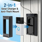 Solar Charger for Ring Doorbell, 2-in-1 Doorbell Mount with 6W Waterproof Solar Panel, USB-C Charging Port, Continuous Power Supply, No Battery Disassembly Required