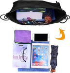 PLULON 25 Pcs Black Drawstring Bags Bulk, Black Drawstring Backpack Bulk String Backpack Cinch Sack Pull Sport Gym Backpack Bags for Yoga Traveling Outdoor Sports