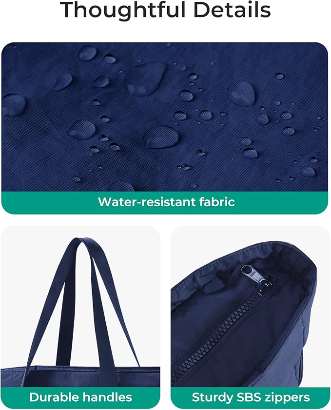 BAGSMART Tote Bag for Women, Tote Bag with Zipper Work Tote with Compartments Nurse Shoulder Hanbag for Travel, Gym