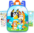 Bluey Mini Backpack for Kids - Bundle with 11" Small Bag for Girls Plus Button | Bluey Backpack Purse Set