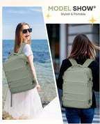 coofay Large Travel Backpack For Women Men Airline Approved Carry On Backpack Flight Approved Waterproof Sports Luggage Backpack Casual Daypack Small Hiking Backpacks Grey Green