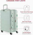 SwissGear 7366 Signature Hardside Expandable Luggage with Spinner Wheels, TSA Lock, Clearly Aqua, Checked-Medium 23-Inch