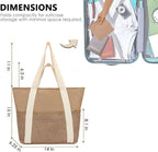 Fammart Mesh Beach Bag, Large Beach Tote with Zipper Pocket, Toys Pool Bag for Family Travel Vacation Cruise Essentials