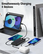 AsperX 2-Pack 10000mAh Portable Charger with Built-in Cables, USB C Travel Essential Battery Pack with 4 Outputs 2 Inputs,LED Display Power Bank with Cord Wires for iPhone Samsung Google Pixel iPad