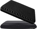Gel Seat Cushion for Long Sitting Pressure Relief - Wheelchair Cushions for Pressure Sores - Coccyx, Sciatica & Tailbone Pain Relief Cushion - Non-Slip Butt Pillow for Office, Home, Car (Black)