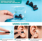 200 Pairs Black Foam Ear Plugs - 33dB NRR Noise Cancelling, Durable & Comfortable, Individually Wrapped for Work, Construction, Shooting, Travel, Loud Events