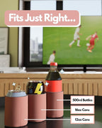 PartyPrints 1000 Pack Coral Blank Can Cooler Sleeves, Customizable Bulk Can Coolers, Extra-Thick Collapsible Drink Insulator Sleeve, Beer Can Coolers for Party Beverages