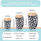 KJQJLY 3 Pack Reusable Iced Coffee Sleeves for Iced Coffee Cups or Drinks Reusable Neoprene Insulated Sleeves for Hot and Cold Drinks from Starbucks, Dunkin, And More (Paw Prints)