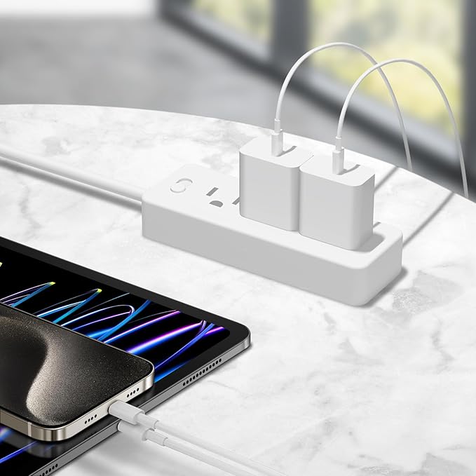 iPhone 17 16 15 Charger Fast Charging 6FT - 20W USB C Charger Block with 6FT Type C to C Cable Compatible with iPhone 17/17 Pro/17 Pro Max/Air/16/16e/15, iPad Pro, iPad Air (White)