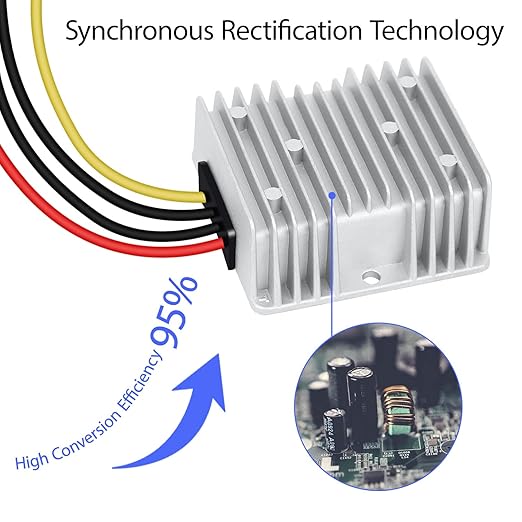 LeMotech DC 8-40v to 12v Converter 6A 72W Step Down Converter Voltage Reducer IP68 Waterproof Transformer for Golf Cart Truck Boat Vehicle