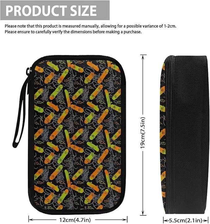 Skateboard Electronic Accessories Carry Case Large Electronics Organizer Travel Case Portable Cord Organizer Travel for Cable Charger Phone Earphone