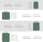 PANDA JOYS 4 Set Compression Packing Cubes Travel - Travel Accessories Expandable Packing Organizers for Carry On - Essentials Luggage Bags - Green