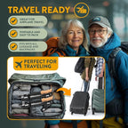 Premium Foldable Hiking Poles by USA Brand - Adjustable, Lightweight Trekking Poles Made of Aircraft Aluminum, Metal Locks Cork EVA Grips