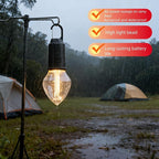 Portable LED Camping Lantern，Hang Anywhere Hook, USB-C Rechargeable, 3 Brightness Modes, Water Resistant for Emergency, Tent, Hiking, Power Outage& Outdoor (Black 1PCS) (T03)