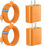 45W Super Fast Charger USB C Android Phone Type C Charger Fast Charging Block with 6.6FT Charge Cord for Samsung Galaxy S25 Ultra/S25+/S24 Ultra/S24+/S23 Ultra/S23+/S22/S21/S20/Note 10, Orange
