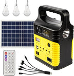 Solar Generator - Portable Power Station for Emergency Power Supply,Portable Generators for Camping,Home Use&Outdoor,Solar Powered Generator With Panel Including 3 Sets LED Light (Yellow)