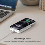 Belkin Portable Charger, MagSafe Charger Wireless Power Bank - 7.5W Wireless Charger - Portable Magnetic Battery Pack - iPhone 16, 15, 14, 13, Plus, Pro, Max, AirPods, Google Pixel 10, etc. - White