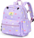 STEAMEDBUN Corduroy Toddler Backpack for Girls 2-4: Kids backpack for Girls - 12 inch Preschool Kindergarten Backpacks - Purple Bow