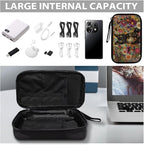 Black Cat Cable Organizer Bag Tech Pouch Portable Electronics Organizer Travel Case for Phone Power Bank SD Card Electronic Accessories Carry Case